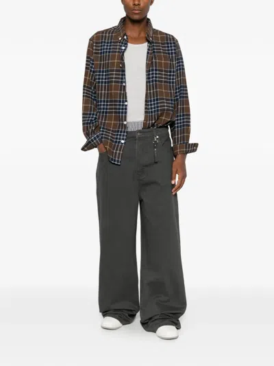 Dagger Check Flannel Shirt In Brown