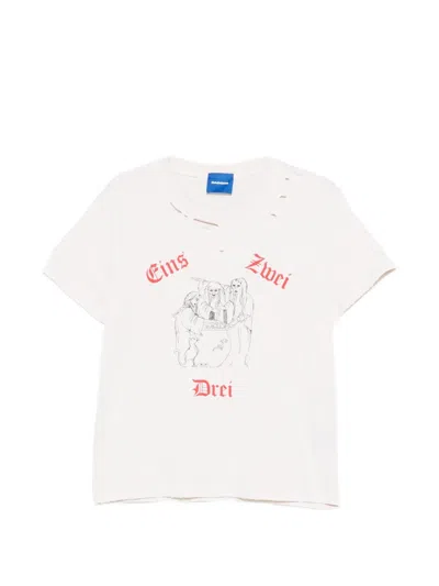 Dagger Distressed Graphic-print T-shirt In Neutral