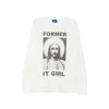 Dagger Distressed Graphic-print T-shirt In White