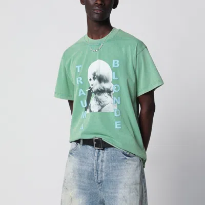 Dagger Faded Trauma Blonde Mini Graphic T-shirt In Green