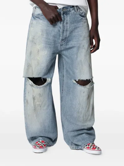 Dagger Johnny Distressed-finish Jeans In Blue