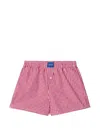 Dagger Logo-appliqué Gingham Boxers In Red