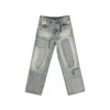 Dagger Mended-patchwork Jeans In Blue