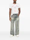 Dagger Mended-patchwork Jeans In Gray