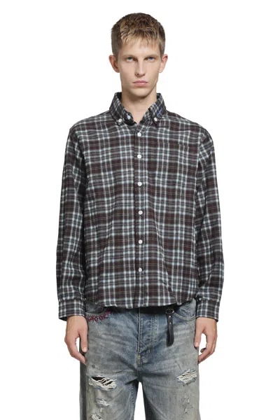Dagger Micro Check Flannel Shirt In Multi