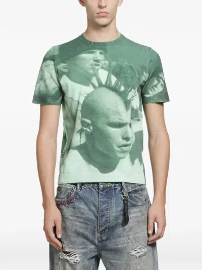 Dagger Mosh Knit T-shirt In Green