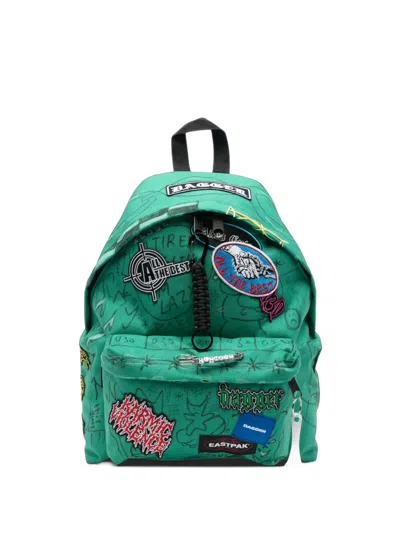 Dagger Patch-detail Graffiti-print Backpack In Green