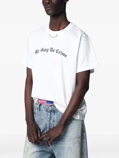 Dagger Print-detail Round-neck T-shirt In White