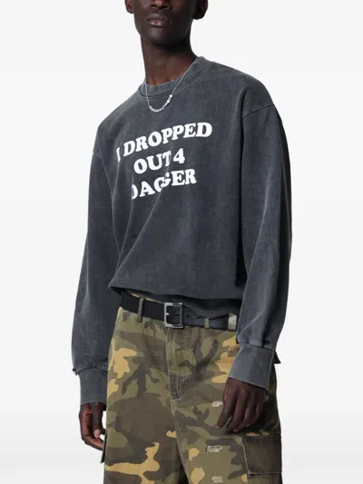 Dagger Slogan-print Sweatshirt In Blue