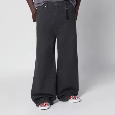 Dagger Vintage Distressed Baggy Jeans With Removable Charm In Gray