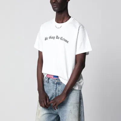Dagger White Be Gay Do Crime T-shirt In Gray