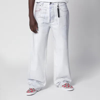 Dagger White Faded Jeans With Distressed Effect In Multi