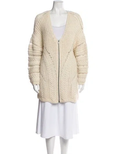 Pre-owned Dagmar Alpaca V-neck Sweater In Neutral