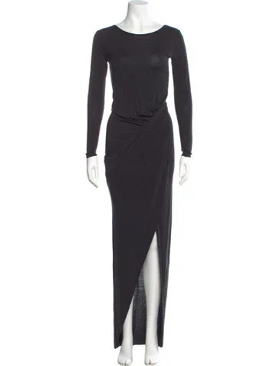 Pre-owned Dagmar Bateau Neckline Long Dress In Gray