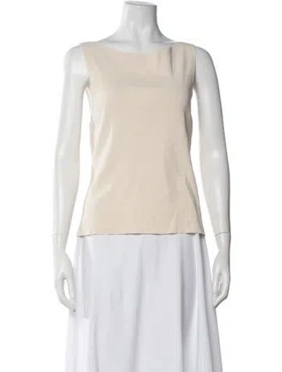 Pre-owned Dagmar Bateau Neckline Sleeveless Top In Neutrals