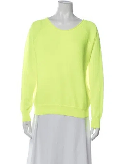 Pre-owned Dagmar Crew Neck Long Sleeve Top In Green