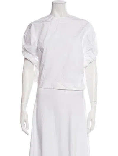 Pre-owned Dagmar Crew Neck Short Sleeve Top In White