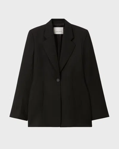 Dagmar Fitted Wool Blazer Svart In Black
