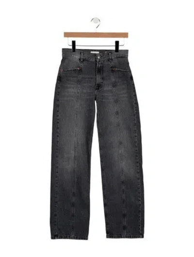 Pre-owned Dagmar High-rise Straight Leg Jeans In Gray