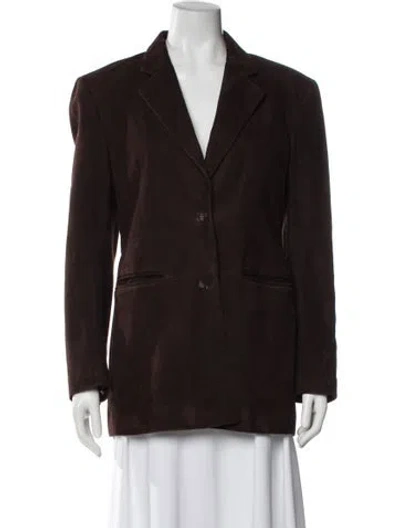 Pre-owned Dagmar Lamb Leather Blazer In Brown