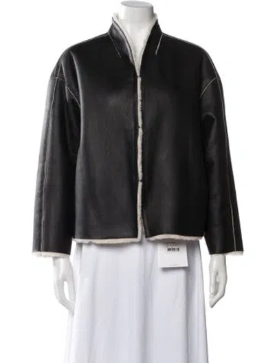 Pre-owned Dagmar Lamb Leather Jacket W/ Tags In Black