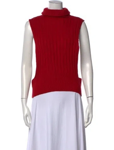 Pre-owned Dagmar Lambswool Turtleneck Sweater In Red