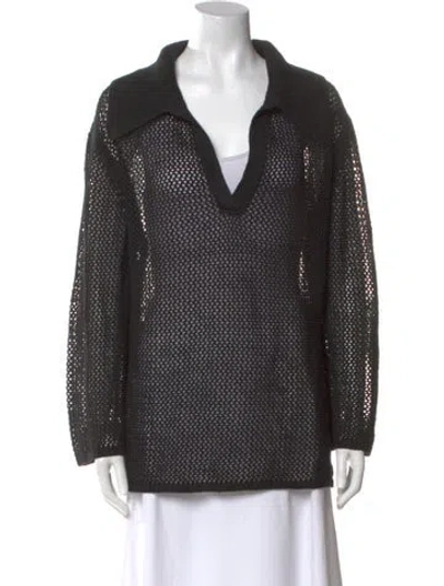 Pre-owned Dagmar Linen Polka Dot Print Sweatshirt In Black