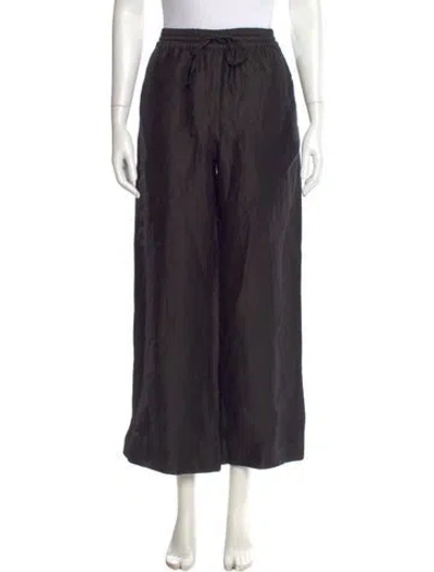 Pre-owned Dagmar Linen Wide Leg Pants In Black