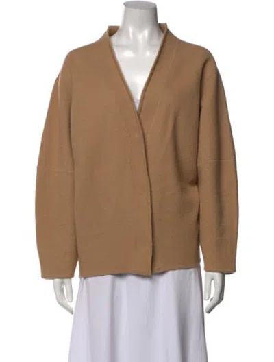 Pre-owned Dagmar Merino Wool Open Front Sweater In Neutrals