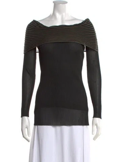 Pre-owned Dagmar Off-the-shoulder Long Sleeve Top In Black