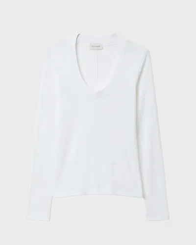 Dagmar Scoop Jersey Top Vit In White