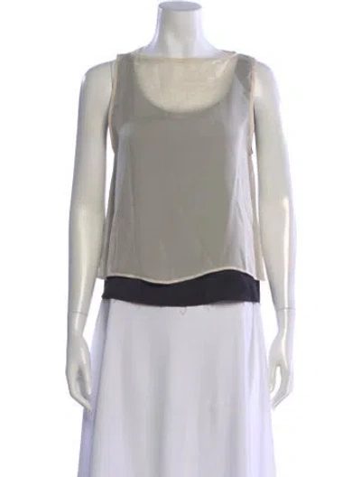Pre-owned Dagmar Silk Crew Neck Top In Neutral