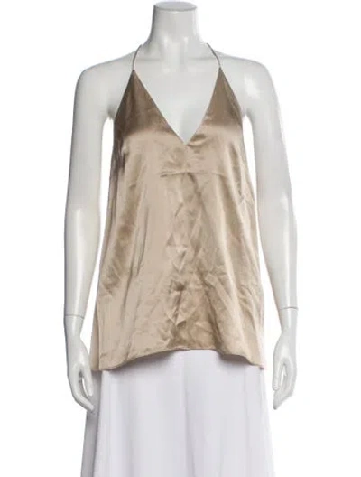 Pre-owned Dagmar Silk Halterneck Top In Neutral