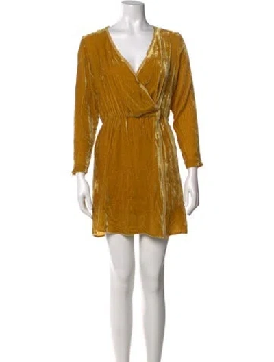 Pre-owned Dagmar Silk Mini Dress In Yellow