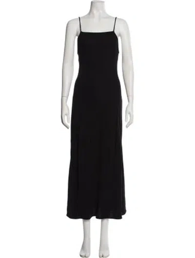 Pre-owned Dagmar Square Neckline Long Dress In Black