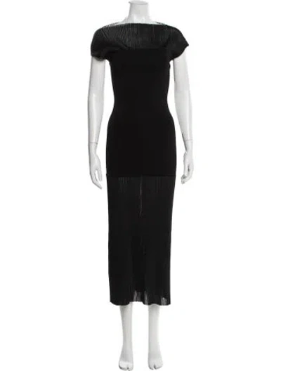 Pre-owned Dagmar Square Neckline Long Dress In Black