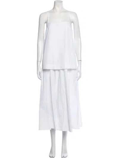 Pre-owned Dagmar Square Neckline Long Dress In White