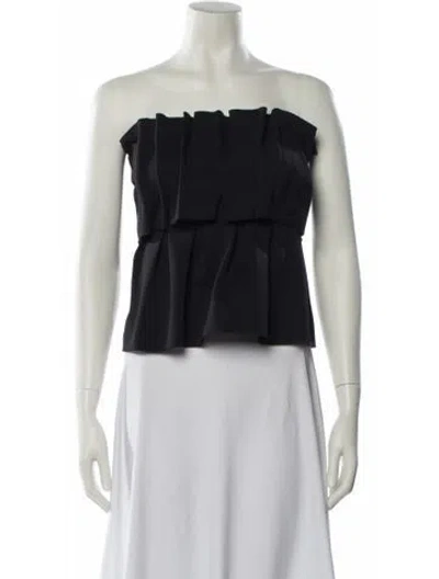 Pre-owned Dagmar Strapless Crop Top In Black