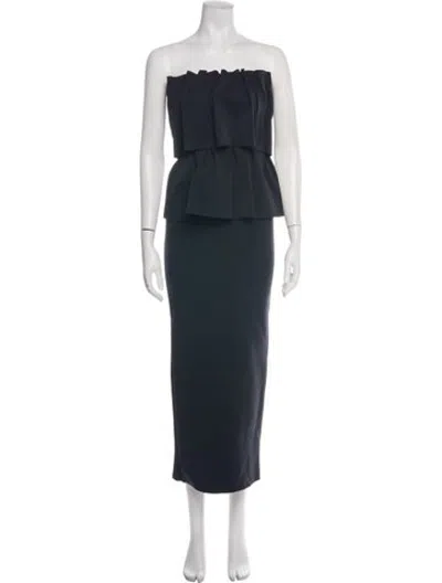 Pre-owned Dagmar Strapless Long Dress In Blue