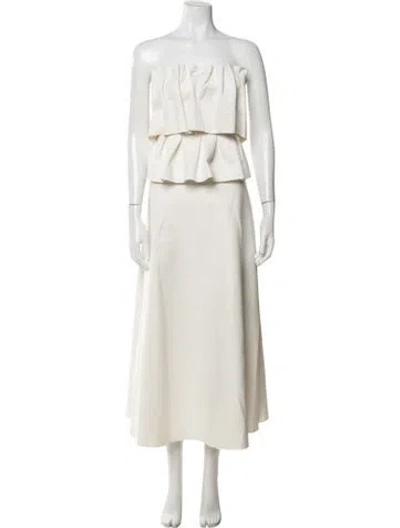 Pre-owned Dagmar Strapless Long Dress In Neutral