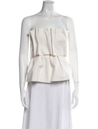 Pre-owned Dagmar Strapless Long Sleeve Top In Neutral