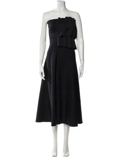 Pre-owned Dagmar Strapless Midi Length Dress In Black