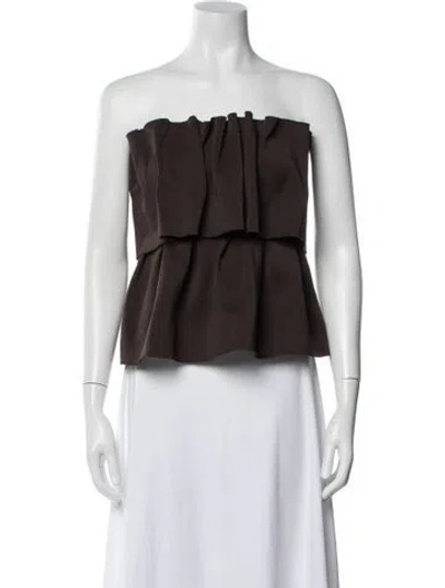 Pre-owned Dagmar Strapless Top In Brown