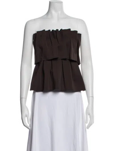 Pre-owned Dagmar Strapless Top In Brown