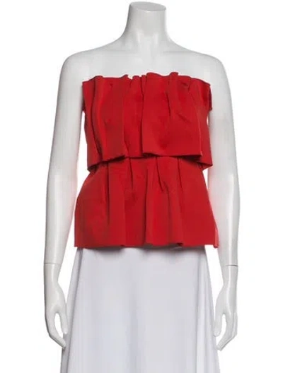 Pre-owned Dagmar Strapless Top In Red