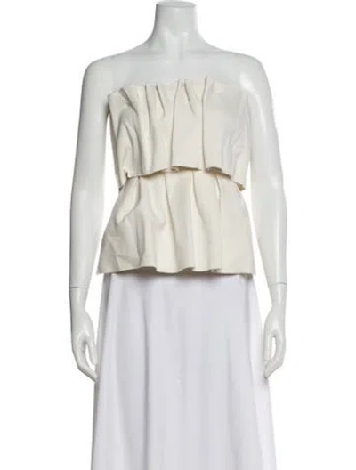 Pre-owned Dagmar Strapless Top In White