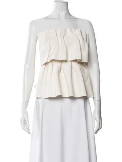 Pre-owned Dagmar Strapless Top In White