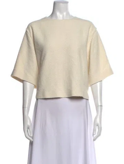 Pre-owned Dagmar Striped Short Sleeve Top In Neutral