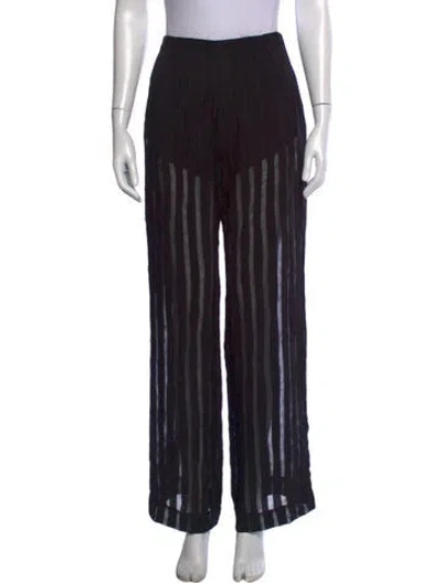 Pre-owned Dagmar Striped Wide Leg Pants In Black