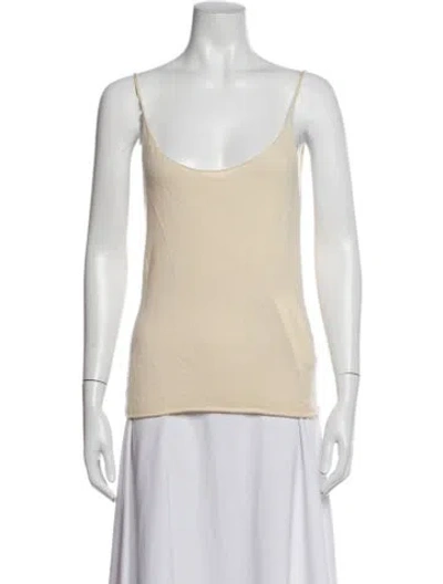 Pre-owned Dagmar Wool Scoop Neck Top In Neutrals